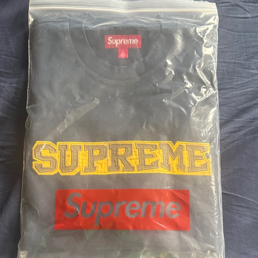 Supreme Navy Tee with Yellow